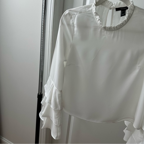 White Ruffle Blouse - Picture 2 of 5
